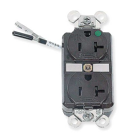 Hubbell Wiring Device-Kellems Straight Blade Receptacle, 5-20R, 20 A, 125V AC, 2 Pole, 3 Wire, Flush Mount, Grounded HBL8300SGA