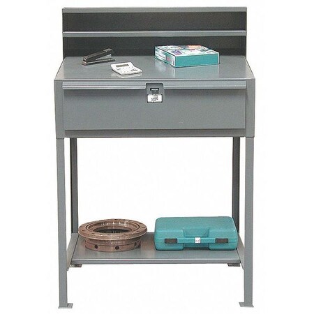 Strong Hold Shop Desk, 36 x 54 x 28 In, Gray 34-SD-AF-TD-280