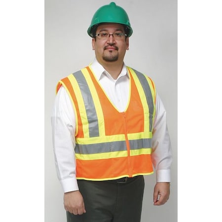 Condor 4XL Flame Resistant High Visibility Vest, Orange 4CWD3