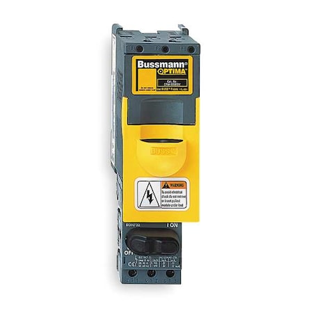 Eaton Bussmann Finger Safe Fuse Block, 0 to 30A Amp Range, 600V AC/DC Volt Rating, 3 Poles, Box Lug OPM-1038RSW