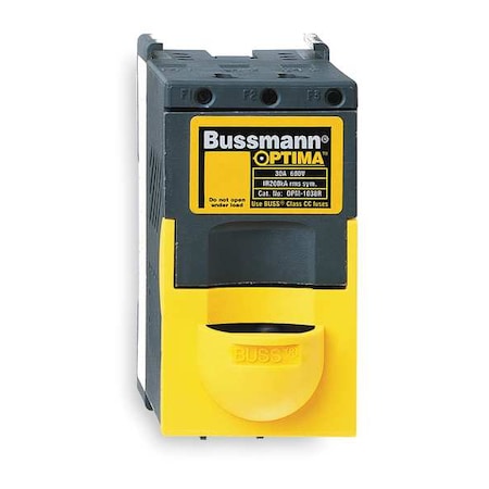 Eaton Bussmann Fuse Holder, 0 to 30A Amp Range, 600V AC/DC Volt Rating, 3 Poles, Box Lug OPM-1038