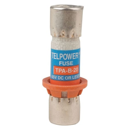 Eaton Bussmann Telecom Protection Fuse, 20A, Fast-Acting, Not Rated, Cylindrical TPA-B-20