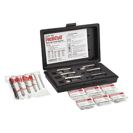 Stanley Engineered Fastening Free-Running Helical Insert Repair Kit, Helical Inserts, Plain 18-8 Stainless Steel, 60 Inserts 4936