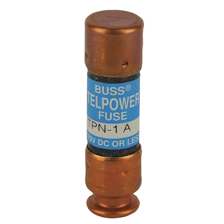 Eaton Bussmann Telecom Protection Fuse, TPN Series, 1A, Fast-Acting, Not Rated, Cylindrical TPN-1