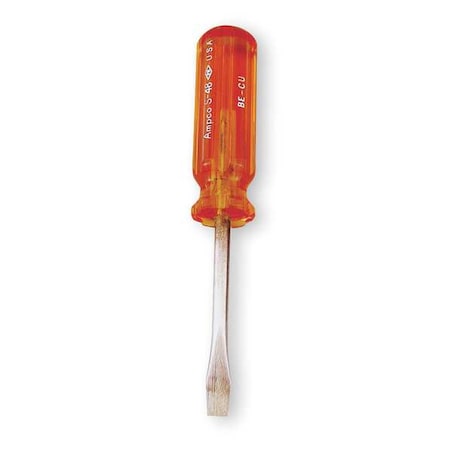 AMPCO SAFETY TOOLS Non-Sparking Slotted Screwdriver 3/8 in Round S-50