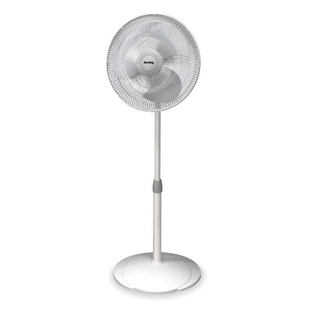 Air King 16" Blade Dia Pedestal Fan, Oscillating, 3 Speeds, 120VAC, White with Gray Accents 9126