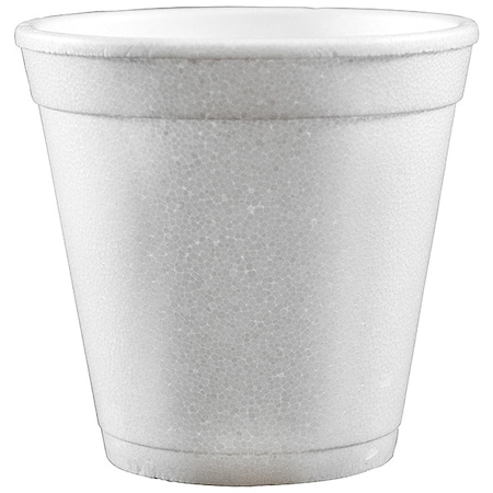 Zoro Select Disposable Cold/Hot Cup 4 oz. White, Foam, Pk1000 4C4W