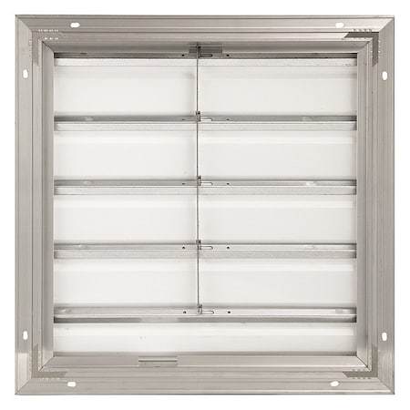 Dayton 20 in 23"H-W 5.75"L Aluminum Backdraft Damper, 20-1/2 in x 20-1/2 in, Aluminum 4C559