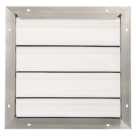 Dayton 16 in 19"H-W 5.75"L Aluminum Backdraft Damper, 16-1/2 in x 16-1/2 in, Aluminum 4C557