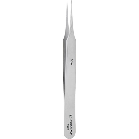 Excelta Tweezers, SS, 4 1/4" L, Straight, Point 4-SA