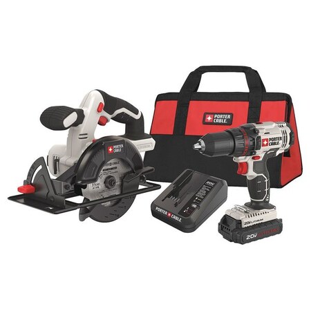 Porter-Cable 20V MAX* Cordless Â½ in. Drill/Driver and 5-1/2 in. Circular Saw Combo Kit PCCK612L2