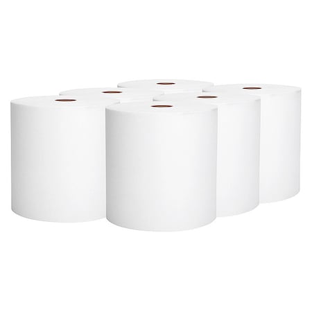 Scott Essential Hardwound Paper Towels, 1 Ply, Continuous Roll Sheets, 950 ft, White, 6 PK 02000