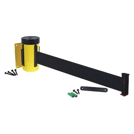 Retracta-Belt Retractable Belt Barrier, 10 ft., Black WM700YW-BK-RE