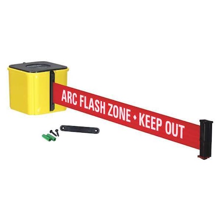 Retracta-Belt Retractable Belt Barrier, Black, 29 ft. WM412YW30-ARC-RE