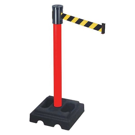 Retracta-Belt Barrier Post with Belt, Red, 15 ft Length, 40 in Post Height, Red 322PRD-BYD