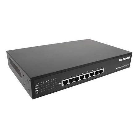 Lts PoE SwitchCamera Inputs 8, Black LTPOE-SW800G