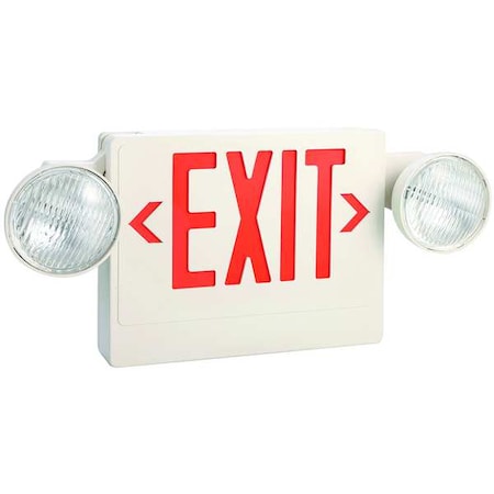 Zoro Select Exit Sign, Emergency Lights, 1 or 2 Face(s), LED, Wall/Ceiling, Sealed Lead Acid (Formerly LumaPro) 40CP82