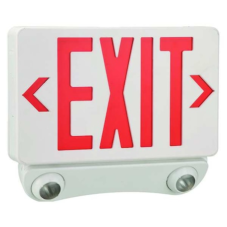 Zoro Select Exit Sign w/ Emergency Lights, 1 or 2 Face(s), Universal Mount, Nickel Cad, LED (Formerly LumaPro) 40CP85