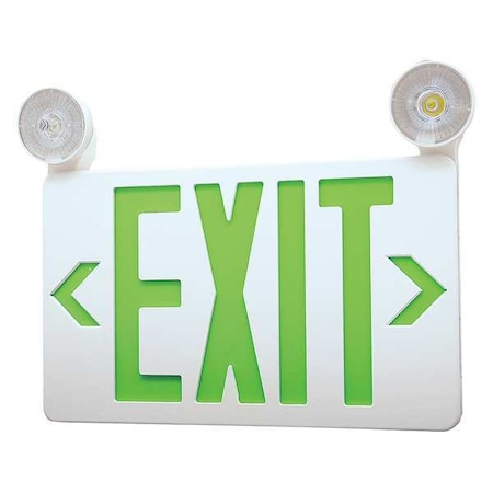 Zoro Select Exit Sign w/ Emergency Lights, 1 or 2 Face(s), LED, Universal Mount, Nickel Cad (Formerly LumaPro) 40CP87
