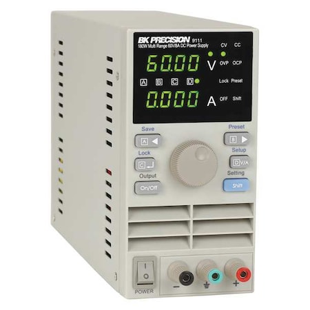 B&K Precision DC Power Supply, Digital, 60V, 8A, 7 in. H 9111