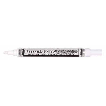Dykem Paint Marker, Medium Tip, White Color Family, Paint 84203