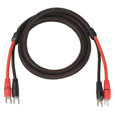 B&K Precision High Current Test Lead, Spade Lug to Spade Lug, 2m, Silicone, Black, Red TLPWR1