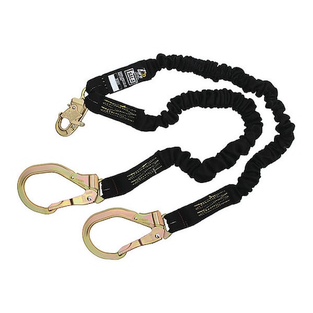 3M Dbi-Sala ShockWave(TM)2 Shock Absorbing Lanyard, 6 ft. Length, Snap Hook, Aluminum, 2 Leg(s) 1246527