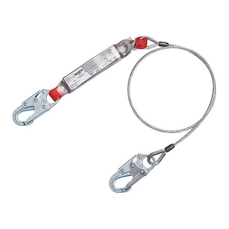 3M Dbi-Sala PRO(TM) Pack Shock-Absorbing Lanyard, 6 ft. Length, Snap Hook, 1 Leg(s), 310 lb. Weight Capacity 1340401
