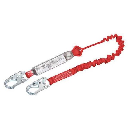 3M Protecta PRO(TM) Pack Adjustable Shock Absorbing Lanyard, Snap Hook, Steel, 1 Leg(s), 310 lb. Weight Capacity 1341101