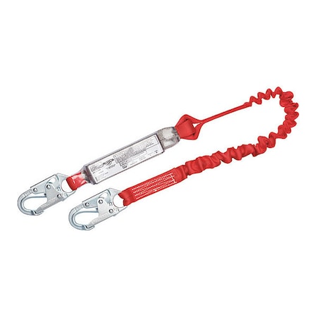3M Dbi-Sala PRO(TM) Pack Shock Absorbing Lanyard, 4 ft. Length, Snap Hook, 1 Leg(s) 1341102