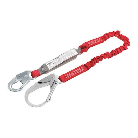 3M Protecta PRO(TM) Pack Shock Absorbing Lanyard, 6 ft. Length, Snap Hook, Steel, 1 Leg(s) 1341125