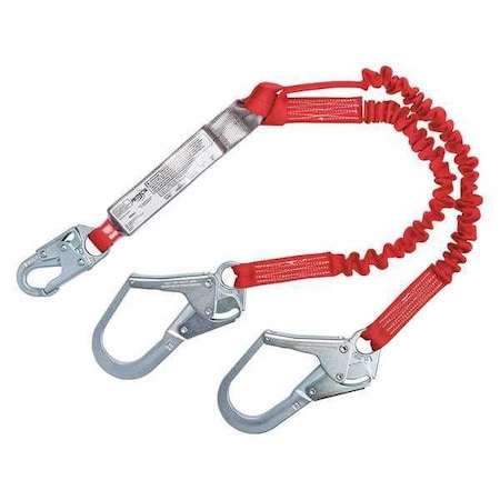 3M Protecta PRO(TM) Pack Shock Absorbing Lanyard, 6 ft. Length, Snap Hook, Steel, 2 Leg(s) 1342125