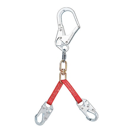 3M Protecta PRO(TM) Positioning Lanyard, 2 ft. Length, Swivel Snap Hook, Steel, 2 Leg(s) 1351001
