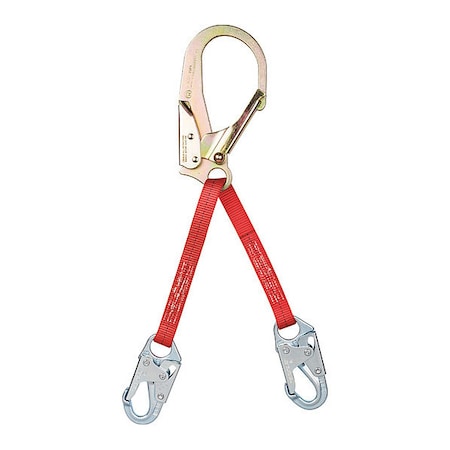 3M Protecta PRO(TM) Positioning Lanyard, 22" Length, Snap Hook, Steel, 2 Leg(s), 310 lb. Weight Capacity 1351050