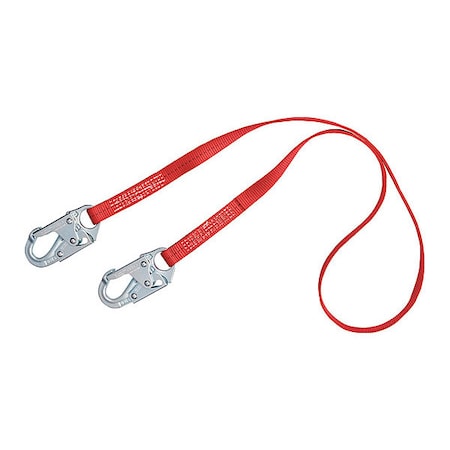 3M Protecta PRO(TM) Positioning Lanyard, 6 ft. Length, Snap Hook, Steel, 1 Leg(s), 310 lb. Weight Capacity 1385101