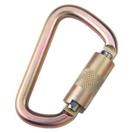 Carabiner, Twist-Lock, Offset-D, 4 5/16 in Length, 11/16"" Gate Opening, Steel, Yellow -  3M DBI-SALA, 2000112
