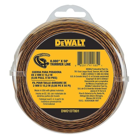 Dewalt 0.080 in x 50 ft Trimmer Line DWO1DT801