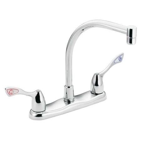 Moen Straight Kitchen Faucet, Manual, 8" Mount, 3 Hole 8799