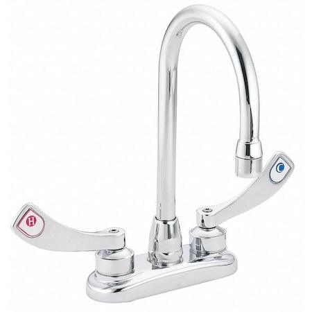 Moen Gooseneck Bar Faucet, Manual, 4" Mount, 2 Hole 8279