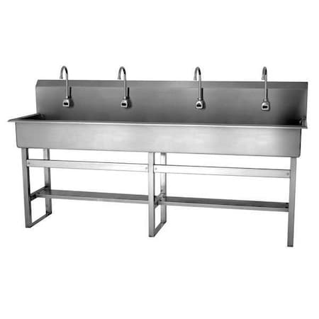 Sani-Lav Floor Mount, 4 Hole, Sensor, Silver, Wash Station 58FAL