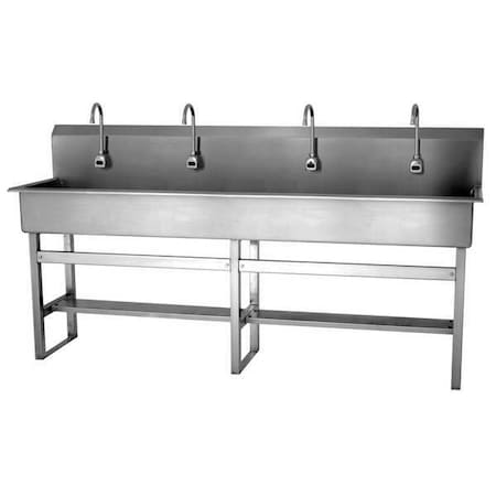 Sani-Lav Floor Mount, 4 Hole, Sensor, Silver, Wash Station 58FBL