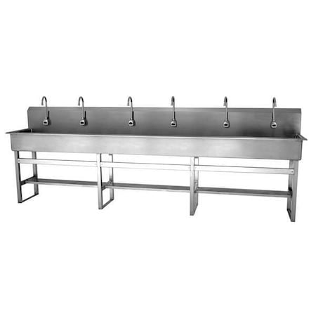 Sani-Lav Floor Mount, 6 Hole, Sensor, Silver, Wash Station 512FAL