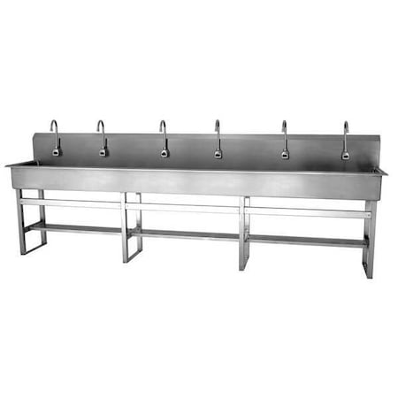 Sani-Lav Floor Mount, 6 Hole, Sensor, Silver, Wash Station 512FBL