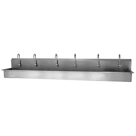 Sani-Lav Wall Mount, 6 Hole, Sensor, Silver, Wash Station 512WBL