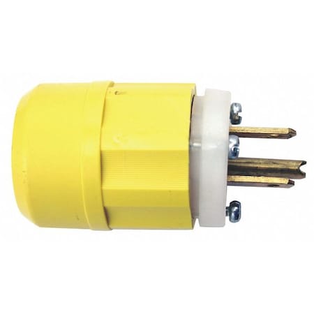 Leviton Straight Blade Plug, 5-15P, 15 A, 125V AC, 2 Pole, Screw Terminals, Grounded 5266-CY