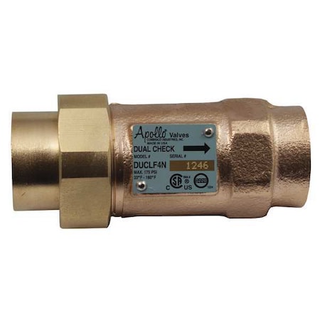 Apollo Valves 1" Swivel x FNPT Lead Free Bronze Dual Check Valve 4NLF3S65A