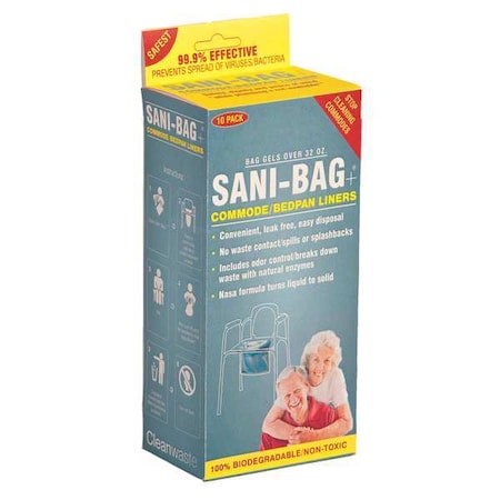 Cleanwaste Bedpan/Commode Liner, PK10 H645S10P