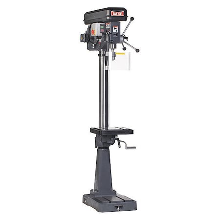 Dake Floor Drill Press, Belt Drive, 1/2 hp, 115V AC V, 14 1/8 in Swing, 9 Speed 977200-1