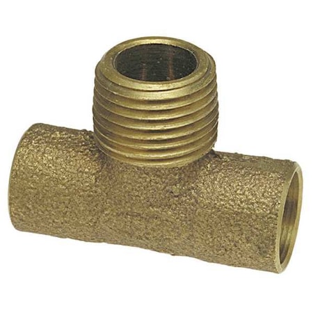 Nibco Tee, Low-Lead Cast Bronze, C x C x MNPT 713-LF 1/2