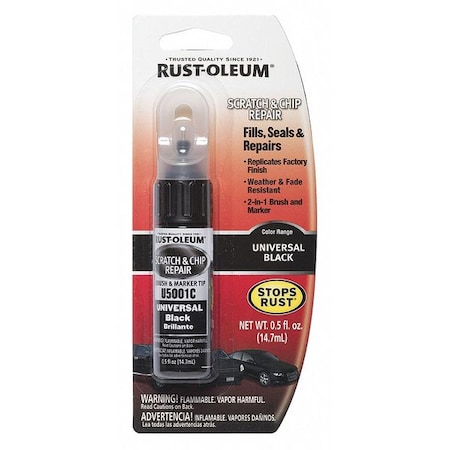 Rust-Oleum Automotive Touch Up Paint, Gls Blk, 0.5 oz U5001C